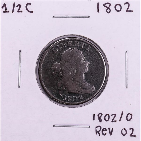 1802/0 Reverse 02' Draped Bust Half Cent Coin