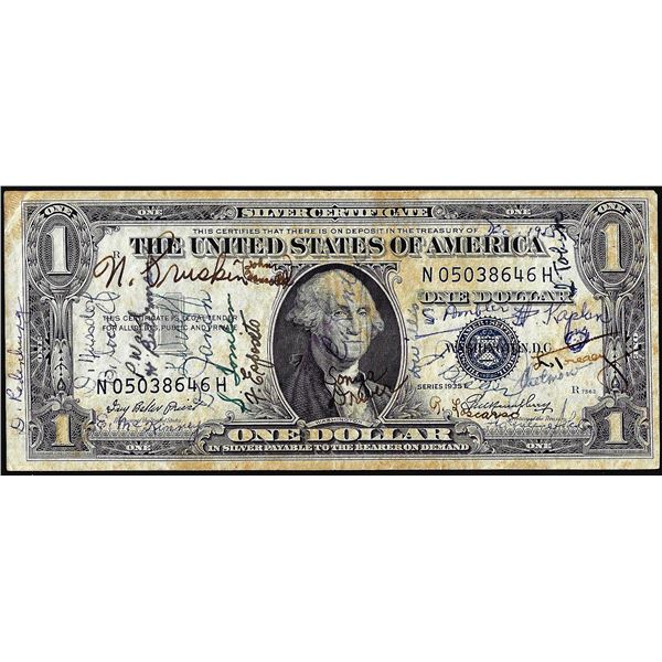 1935E $1 Silver Certificate Note Short Snorter