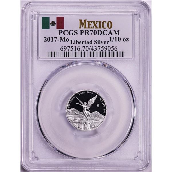 2017-Mo Mexico Proof 1/10 oz Silver Libertad Coin PCGS PR70DCAM