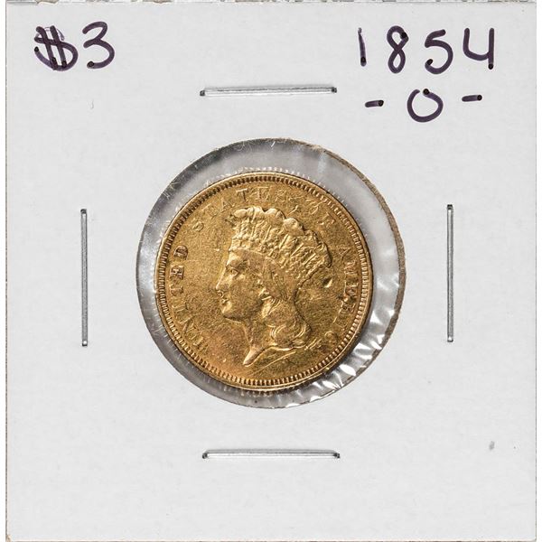 1854-O $3 Indian Princess Head Gold Coin