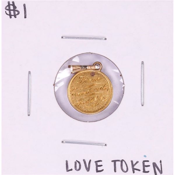 $1 Liberty Head Gold Dollar Love Token Coin Pendant