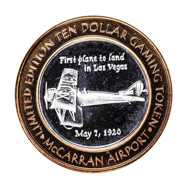 .999 Silver McCarran International Airport $10 Casino Limited Edition Gaming Token