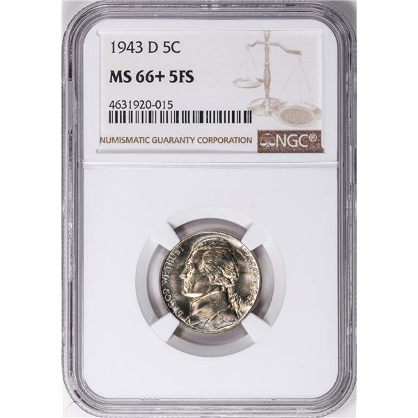 1943-D Jefferson Nickel Coin NGC MS66+ 5FS