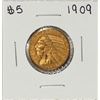 Image 1 : 1909 $5 Indian Head Half Eagle Gold Coin