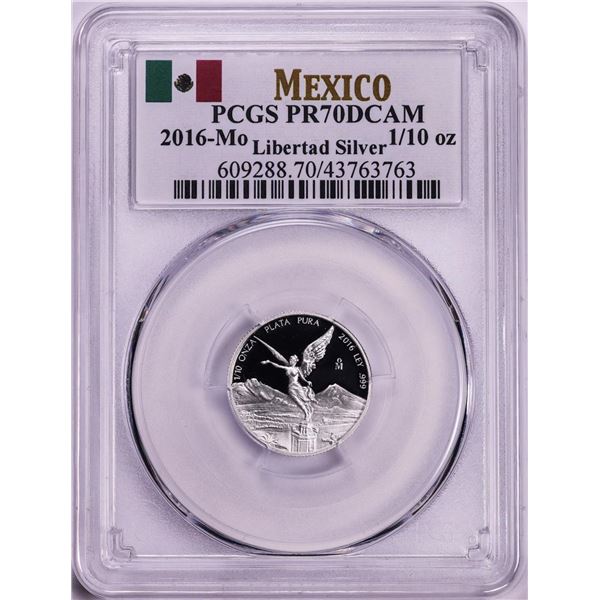 2016-Mo Mexico Proof 1/10 oz Silver Libertad Coin PCGS PR70DCAM