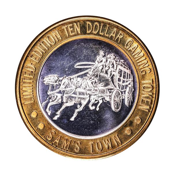 .999 Silver Sam's Town Las Vegas, Nevada $10 Limited Edition Casino Gaming Token
