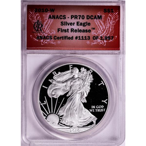 2010-W $1 Proof Silver Eagle Coin ANACS PR70DCAM First Release