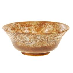 Antique Chinese Etched Glass Bowl (ANT-175)