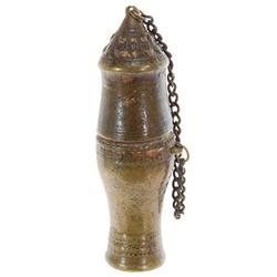 Antique Lao Heavy Brass Opium Container (ANT-457)