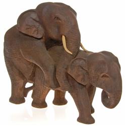 Loving Elephants Handcarved in Teak (CLB-112)