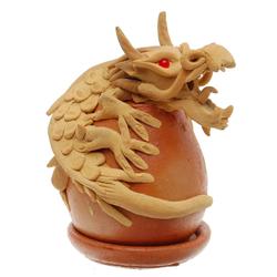 Teak and Clay Dragin Censer (CLB-397)