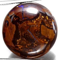 28.93ct Round Cab Top Multicolor Natural Boulder Opal RETAIL $2300 (GEM-4384)