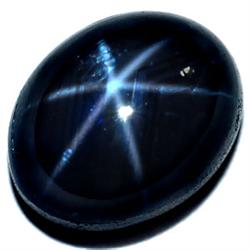 3.76ct Oval Cabochon Blue Star  Dffusion Sapphire RETAIL $1850 (GEM-4392)