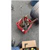 Image 1 : CRATE OF HAMMERS, CHAIN COME ALONG, WIRE CABLE SLING, WIRE CABLE WITH HOOK