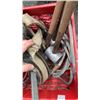 Image 2 : CRATE OF HAMMERS, CHAIN COME ALONG, WIRE CABLE SLING, WIRE CABLE WITH HOOK