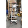 Image 2 : 12 FT WOODEN ORCHARD LADDER AND 5 FT ALUMINUM A FRAME LADDER