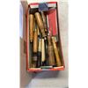 Image 2 : BOX OF TOOLS, C CLAMPS AND CHISELS