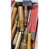 Image 3 : BOX OF TOOLS, C CLAMPS AND CHISELS