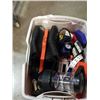 Image 2 : TOTE OF SHOP SUPPLIES, SIDEWIDNER RV SEWER HOSE SUPPORT
