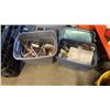 Image 1 : WATERLOO TOOLBOX WITH CONTENTS AND 2 TOTES OF TOOLS AND SHOP SUPPLIES