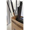 Image 3 : BOX OF GOLF CLUBS HAND SAWS, TENNIS RACKETS