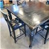 Image 2 : BAR HEIGHT DINING TABLE WITH LEAF AND 4 CHAIRS