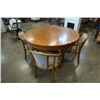 Image 2 : ROUND WOOD DINING TABLE WITH 4 CHAIRS