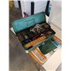 Image 2 : VINTAGE TOOLBOX WITH CONTENTS, AIR MATTRESS AND 5 DRAWER ORGANIZER