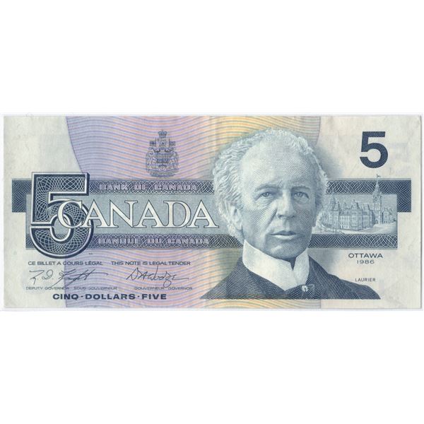 1986 Bank of Canada Five Dollar Bill - HNB2643591