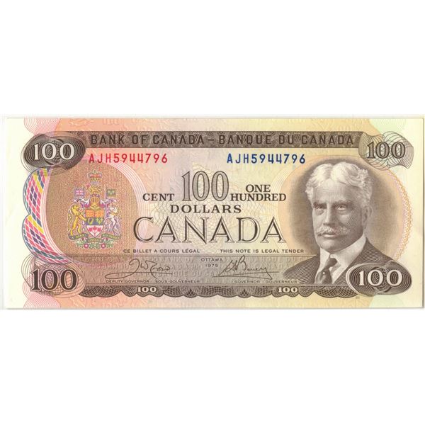 1975 Bank of Canada One Hundred Dollar Bill - AJH5944796