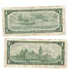 Image 2 : TWO 1967 Canadian One Dollar Bills, One with a serial number and one without