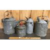 Image 1 : LOT OF 4 - GALVINIZED CANS