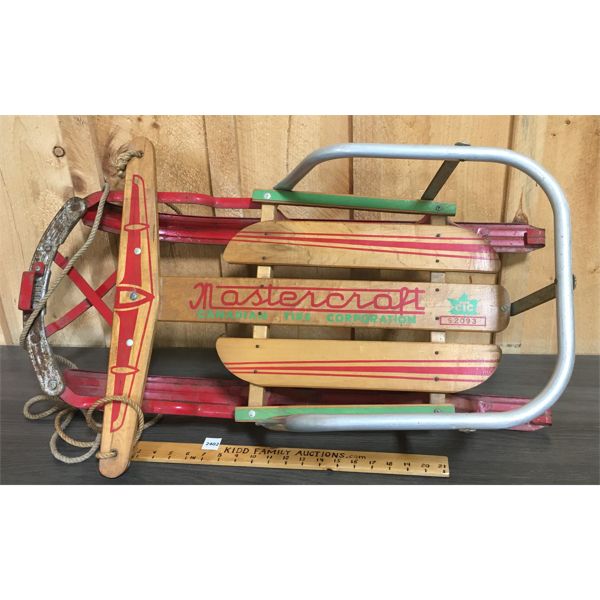 VINTAGE METAL AND WOOD MASTERCRAFT SLED