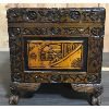 Image 4 : CARVED WOODEN BOX W/ CLAW FEET - 13 x 14.5 x 27in