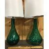 Image 2 : LOT OF 2 - GREEN GLASS TABLE LAMPS - APPROX 30in TALL