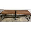 LOT OF 2 - WOODEN SLAB END TABLES - APPROX 20 x 22 x 30in