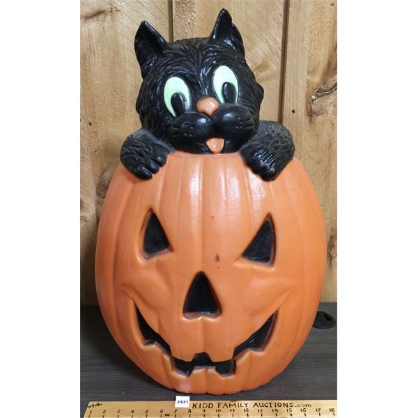 HALLOWEEN PUMPKIN CAT BLOW MOLD - 28in TALL
