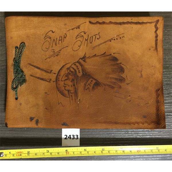 SNAP SHOTS PHOTO ALBUM W/ LEATHER COVER