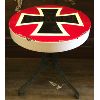 Image 1 : ENAMEL TOP IRON CROSS TABLE W/ METAL BASE