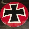 Image 3 : ENAMEL TOP IRON CROSS TABLE W/ METAL BASE