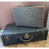 Image 1 : LOT OF 2 - LEATHER SUITCASES - LARGEST 26 INCHES