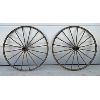 Image 1 : LOT OF 2 - WOODEN SPOKED WAGON WHEELS W/ CENTER HUB - APPROX 4 FOOT
