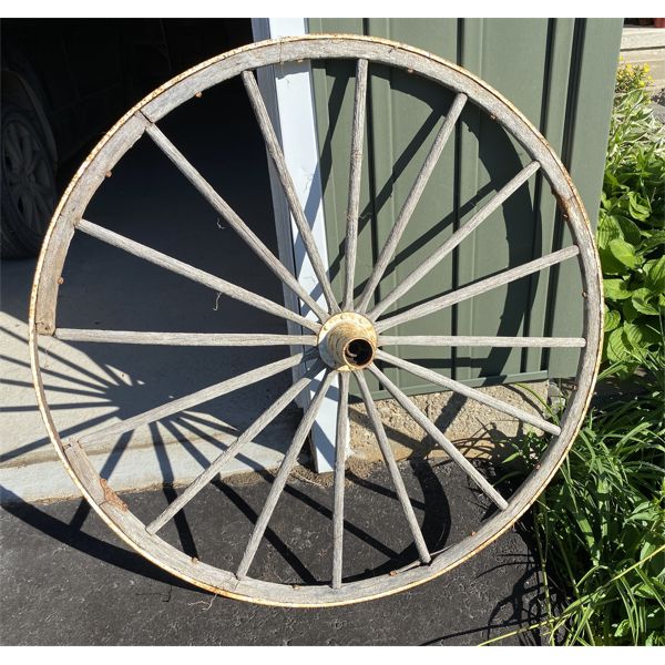 WOOD SPOKED WAGON WHEEL - 44 INCHES