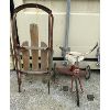 Image 2 : LOT OF 2 - VINTAGE CHILDS SLED & TRICYCLE