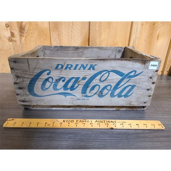 COCA-COLA WOOD CRATE - 8.5 x 12 x 19in