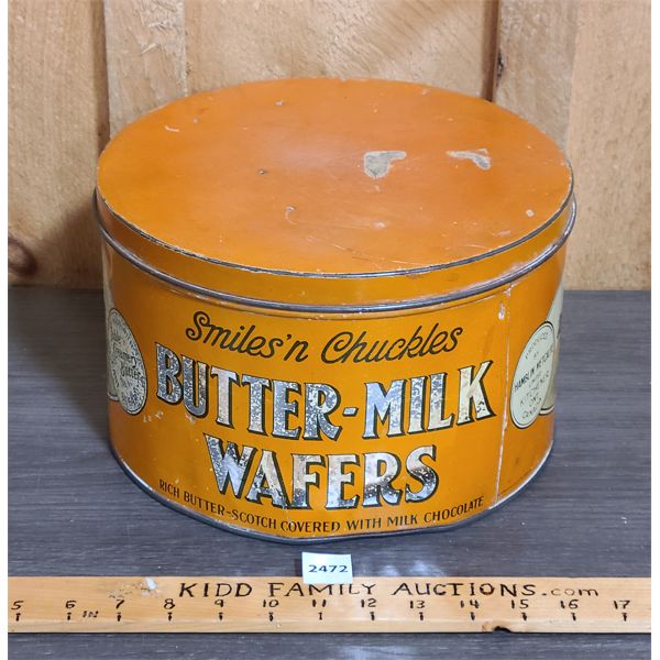 SMILES N' CHUCKLES BUTTER-MILK WAFERS TIN