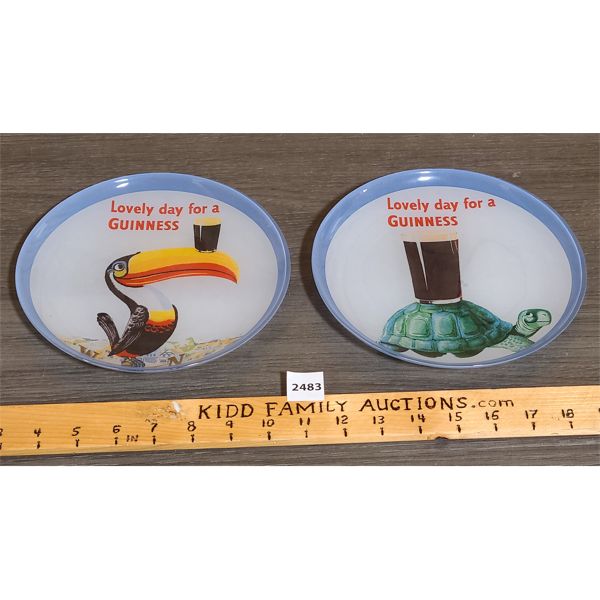 LOT OF 2 - MY GOODNESS MY GUINESS ADVERTISING PLATES - 8in DIA