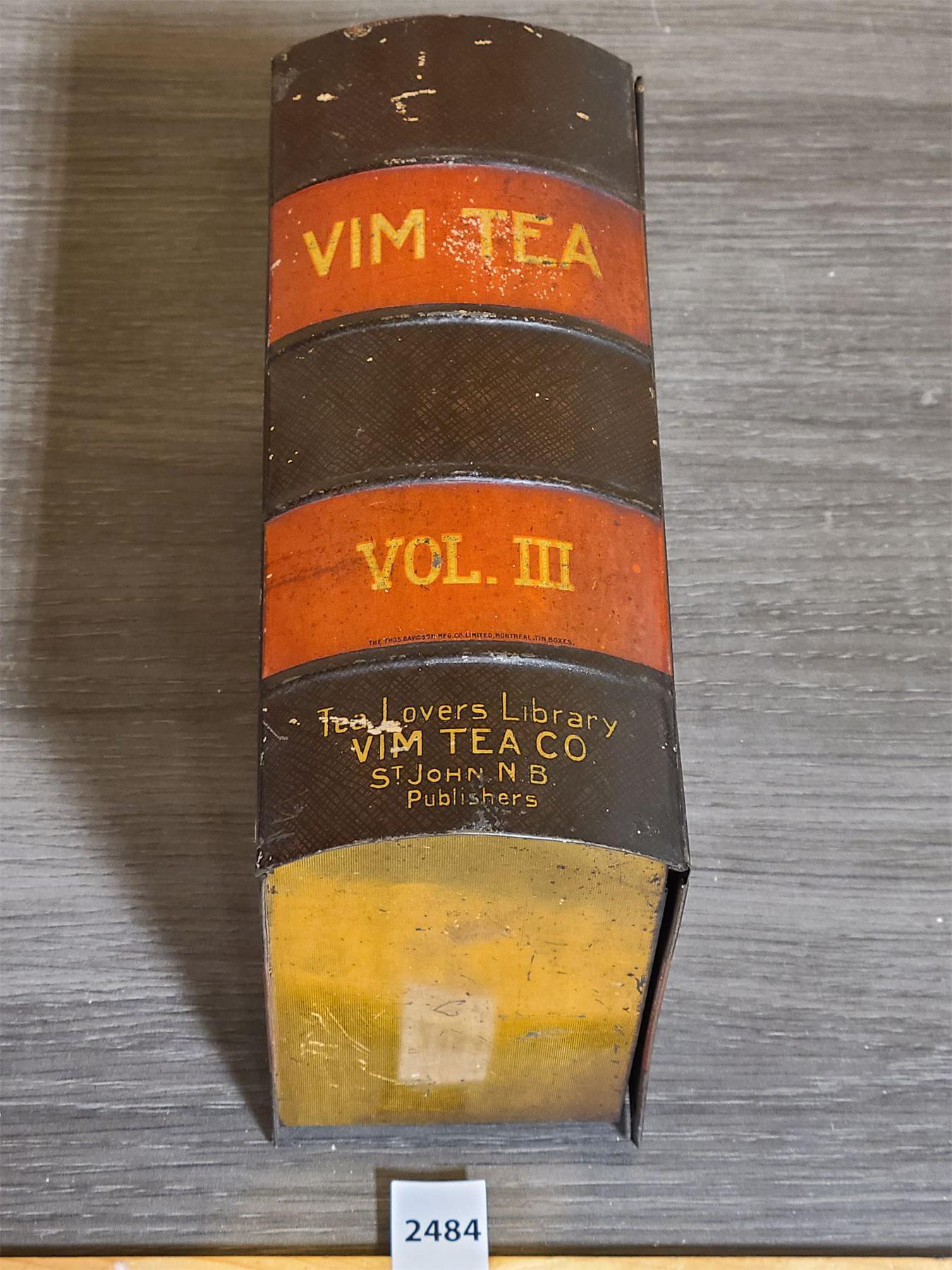VIM TEA TIN 4 x 7 x 9.5in Kidd Family Auctions