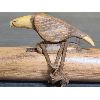 Image 2 : SIGNED HAND CARVED WOODEN FLUTE W/ EAGLE ORNAMENT