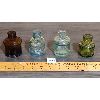 Image 2 : LOT OF 4 - COLOURED GLASS INK WELLS - UNDERWOOD, STAFFORD, PAULS INK